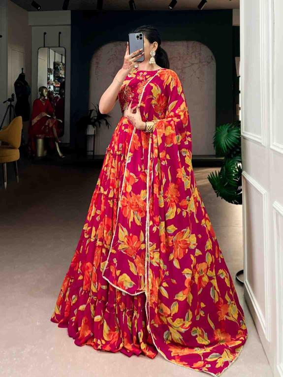 Taraa L 1145 Marble Floral Bridal lehenga choli in Surat